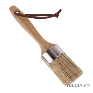 danae cepillo de cera de tiza redonda cepillo ergonómico mango de madera cepillos de cerdas naturales muebles diy pintura herramienta de encerado
