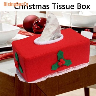 Risingsunty (~) feliz navidad Santa Claus muñeco de nieve caja de pañuelos cubierta mesa decoración de navidad