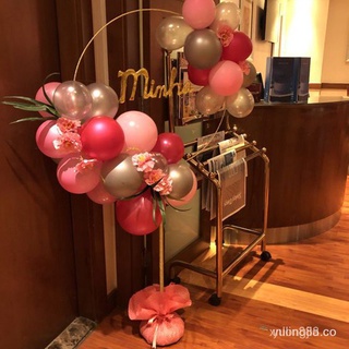 🙌 1set globo arco globos anillo y corazón soporte para bebé ducha boda decoración globos redondo aro titular fiesta de cumpleaños baloon ballon RE14 (7)