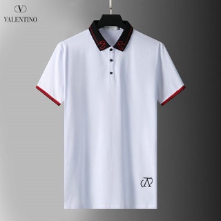Camisa Polo De Manga corta Valentino De Alta calidad color negro blanco rojo para hombre