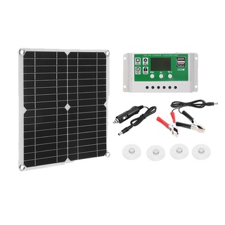 Kit de panel Solar 200w 60a 12v+cargador de batería con control (2)
