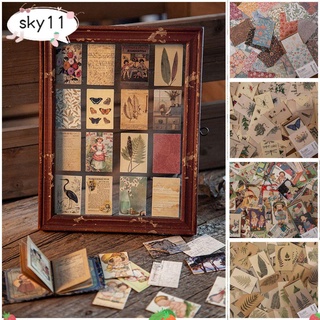 SKY 100PCS Gift Mini Note Cards Journal Diary Decor Collection Book Series Scrapbooking Background DIY Material Greeting Postcard Stationery Scrapbook Supplies Collage Paper