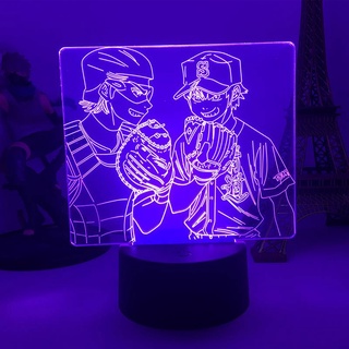 Ace of Diamond Anime Night Light Sawamura Colors Changing Touch Remote Lamp Gift for Kids Home Decor Lighting (4)