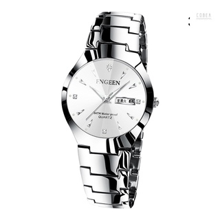 Couples Watches with Auto Date Simple Style Quartz Metal Watch Casual Wrist Watches Gift for Women Men