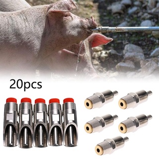 20pcs acero inoxidable 1/2 pulgadas pt hilo cerdo automático pezón bebedor de cerdo agua ahorro fuente equipo de agricultura