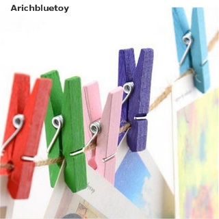 (arichbluetoy) 50 piezas mini ropa de madera natural, papel fotográfico, pinzas para ropa, manualidades, caliente en venta