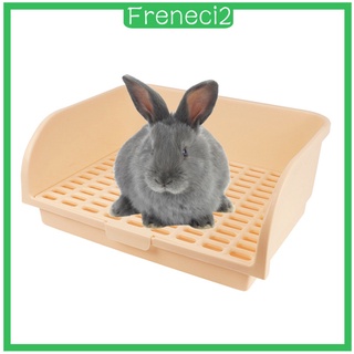 [FRENECI2] Caja de arena de conejo inodoro, caja de jaula de plástico para orinal entrenador de esquina, caja de ropa de cama para mascotas, para animales grandes, conejillos de indias adultos, Chinchilla, hurón