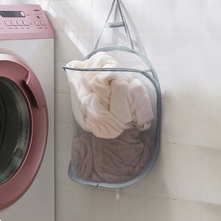 cesta de lavandería sucia portátil multifuncional cesta de almacenamiento para colgar en la pared del hogar (4)