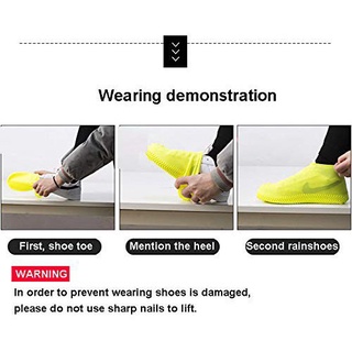 🙌 reutilizable látex impermeable zapatos de lluvia cubre /resistentes antideslizantes de goma botas de lluvia accesorios/lavable impermeable pu zapato cubierta bYGO (7)