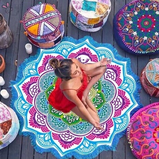 Linda alfombra De loto con estampado De borlas De indias Para colgar en la pared/alfombra De Yoga/bikini/decoración del hogar (3)