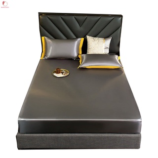 Sábana de cama de hielo con funda de almohada, diseño antideslizante, resistente a la decoloración, lavable, Ultra suave (8)