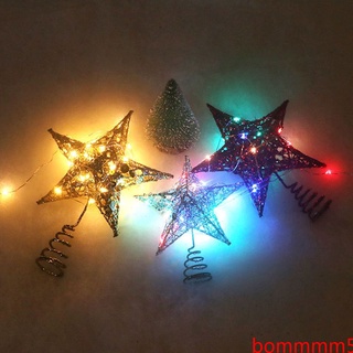 listo 20 cm de hierro forjado purpurina árbol de navidad top estrella decoración de navidad árbol de navidad estrella superior decoración bommmm5