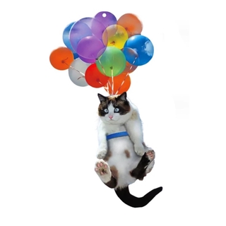 adorno colgante para coche de gato con globo colorido para colgar coche, decoración interior del coche