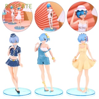 BOUTATE Beautiful Ram Figure Model Collection Toys in Halter Dress Rem Figure PVC Model in Nurse Dress Toy Figures Set Lovely for Anime Re Zero Rem