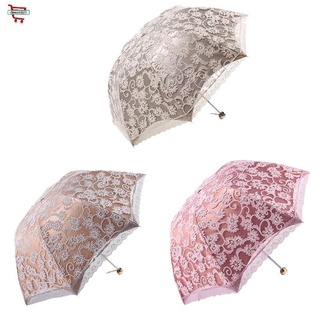 Mulheres Rendas Parasol Umbrella Proteção Uv Sun Sombra Upf 50 + sombrilla sombrilla sombrilla sombrilla à prova d's gris Rosa