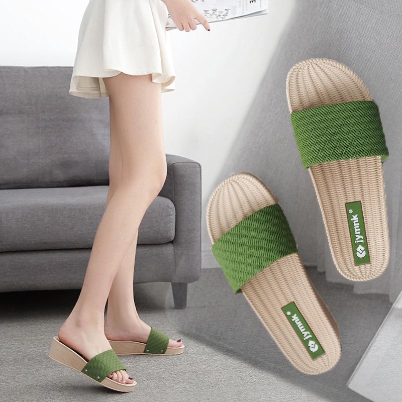 Verano nuevas zapatillas antideslizantes resistentes al desgaste mujer cuña zapatillas (1)