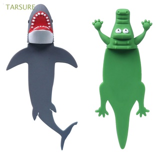 tarsure kawaii 3d marcador niños regalos libros soporte libro clip creativo cocodrilo tiburón papelería pvc marcapáginas de páginas suministros escolares