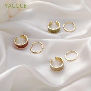 yacoub 2 unids/set anillos conjunto personalidad esmalte anillo abierto esmalte colorido moda redondo geométrico regalos corea joyería/multicolor