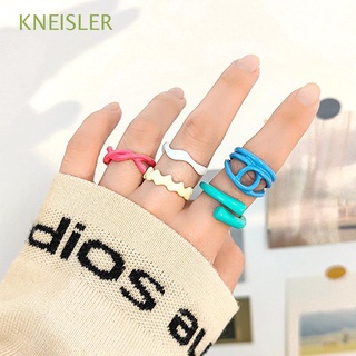 KNEISLER Men Rings Women Girls Joint Ring Open Finger Ring Trendy New Party Jewelry Irregular Korean Gifts Fashion Accessories/Multicolor