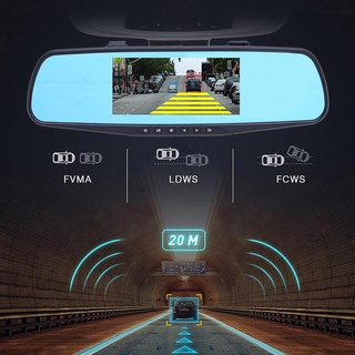 elitecycling hd 1080p 4.3 pulgadas dual lente coche dvr espejo de visión trasera dash cam cámara de vídeo