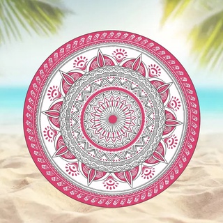 b.co 59 Inch Hippie Round Mandala Tapestry Beach Towel Blanket Vintage Gradient Ombre Floral Boho Gypsy Picnic Tablecloth Meditation Rug Circle Yoga Mat (8)