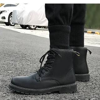 (oferta Especial) negro Martin botas de los hombres casual botas de nieve estilo de moda botas de herramientas impermeable botas de cuero zapatos de moda zapatos de los hombres