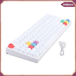 teclado mecánico para juegos rgb led arco iris retroiluminado teclado con interruptores rojos para pc de juegos (87 teclas