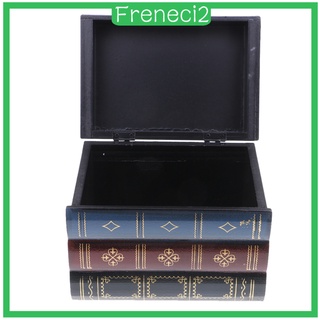 [Freneci2] caja de madera hecha a mano con forma de libro Vintage para joyas, tesoro, caja de madera