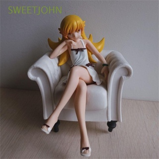 Sweetjohn PVC figura de acción regalos Anime figura Oshino Shinobu al por menor Anime modelo de juguete colección niños 12cm muñeca juguetes sofá niña