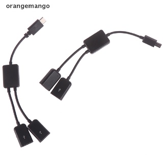 Orangemango Micro usb/Tipo c A 2 otg dual Hembra Puerto hub cable y Divisor Adaptador CO