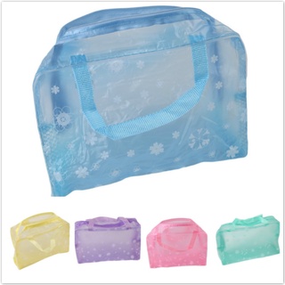 Bolsa de maquillaje portátil para ducha de viaje, bolsa impermeable transparente