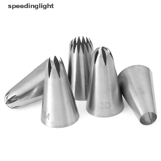 [speedinglight] 5 pzs boquillas para glaseado de acero inoxidable/juego de crema para cupcakes/crema para glaseado