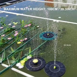 f&l 3w fuente de agua alimentada por energía solar con 9 boquillas de flores círculo flotante jardín fuente bomba de pie libre de pájaro baño fuente bomba para pájaros baño estanque patio