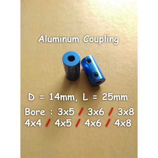 Acoplamiento de aleación de aluminio 3x5 3x6 3x8 4x4 4x5 4x6 4x8mm eje acoplador D 14mm L 25mm (1)