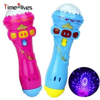 TF niños micrófono en forma de juguete estrellado linterna juguetes flash Stick