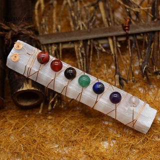 hpyjz_round beads yeso bobinado adorno colorido natural cuentas colgante artesanía adorno