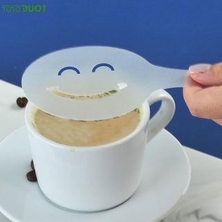 Molde de guirnalda de plástico de lujo de café impresión de espuma de leche spray patrón plantilla 16 conjuntos mejor
