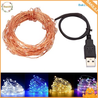 [bk] 5/10 m impermeable USB LED alambre de cobre de hadas cadena de luces guirnalda decoración