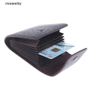 roswetty titular de la tarjeta de cuero monedero para tarjetas caso cartera para identificación de crédito banco titular de la tarjeta co