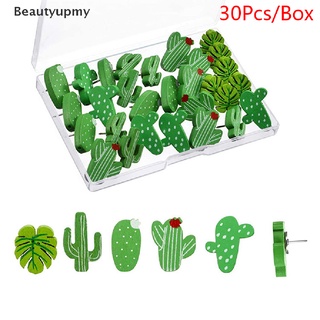 [beautyupmy] 30 pernos de madera pushpins cactus hoja de palma pulgar tachuelas decoración lindo pushpins para pared caliente