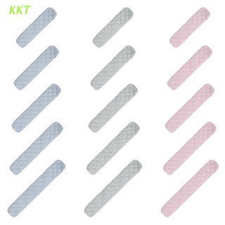 kkt 2pcs algodón cuna protección envoltura borde bebé anti-mordida color sólido cama valla barandilla cubierta seguro dentición protector