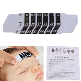 10pcs bebé niños frente tira termómetro cabeza fiebre temperatura corporal prueba segura