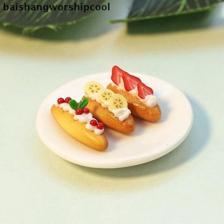 bswc 1/12 casa de muñecas miniatura comida desayuno snack postre fruta tostada juguetes de cocina nuevo
