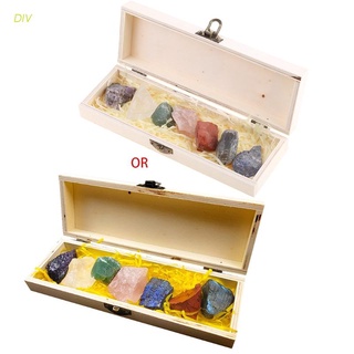 Div 1 caja De piedras curativas naturales De color Mineral/esencia De energía