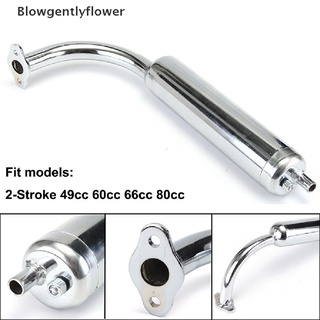 blowgentlyflower - silenciador cromado (2 tiempos, bicicleta motorizada, 49 cc, 60 cc, 66 cc, 80 cc, bgf)