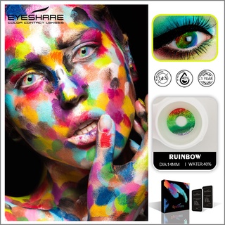 EYESHARE lente 1 par de lentes de contacto de Color arco iris Cosplay para hallween Color de ojos (1)