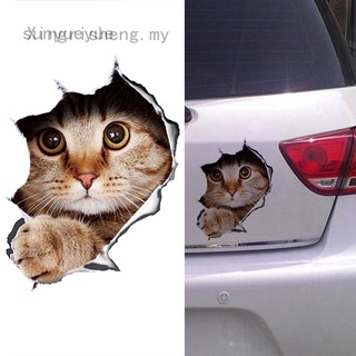 Sunyueyue 1Pcs 3D accesorios de coche estéreo Anime divertido gato creativo personalidad coche pegatina