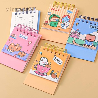 Yingcui123 2022 dibujos animados oso papel de escritorio mini calendario de escritorio memo bobina calendario oficina suministros escolares