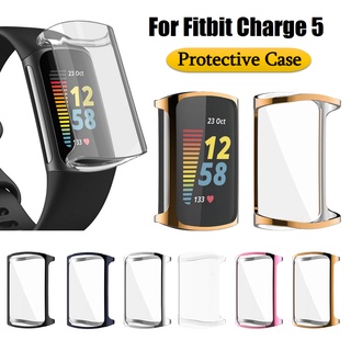 Fitbit Charge 5 caso suave TPU cubierta de pantalla completa parachoques para Fitbit Charge 5 Protector plateado Fitbit Charge 5 accesorios