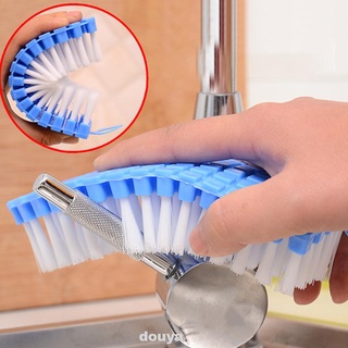 Cepillo de limpieza Flexible flexión esquina fregar fregadero de cocina 360 grados hogar portátil ropa lavado Color aleatorio (7)